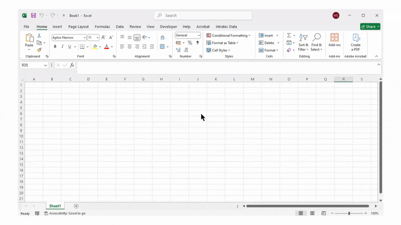 Filling in credentials to log in to the Excel Add-In