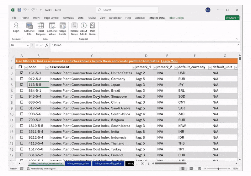Inserting a prefilled template